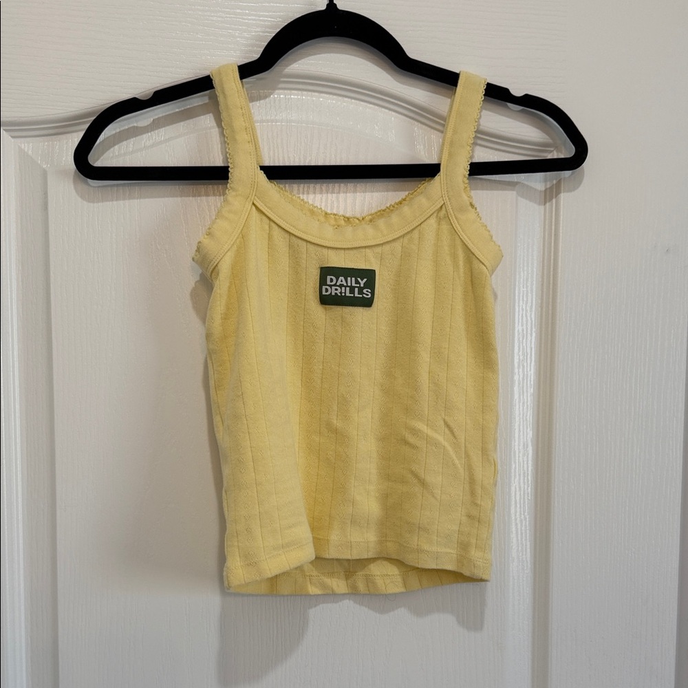 Daily Drills!!! Baby Yellow Ribbed Tank